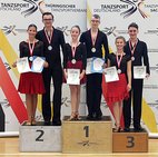 v. l.n.r.:  Maya Töper/Leon Mann (VIZE-LM), Lotta Bräunlich/Simon Reichelt (LM), Lara Kieselbach/Nils Barthel(Bronze)